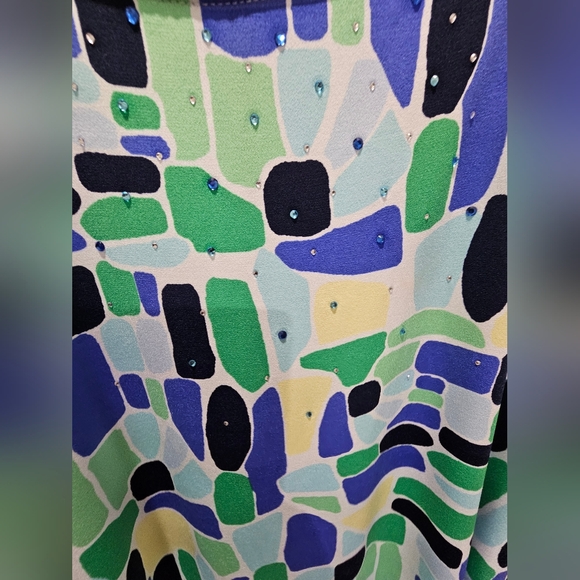 NWT Allison Daley Multicolor Geometric Long Sleeve Top 1X - Picture 5 of 7